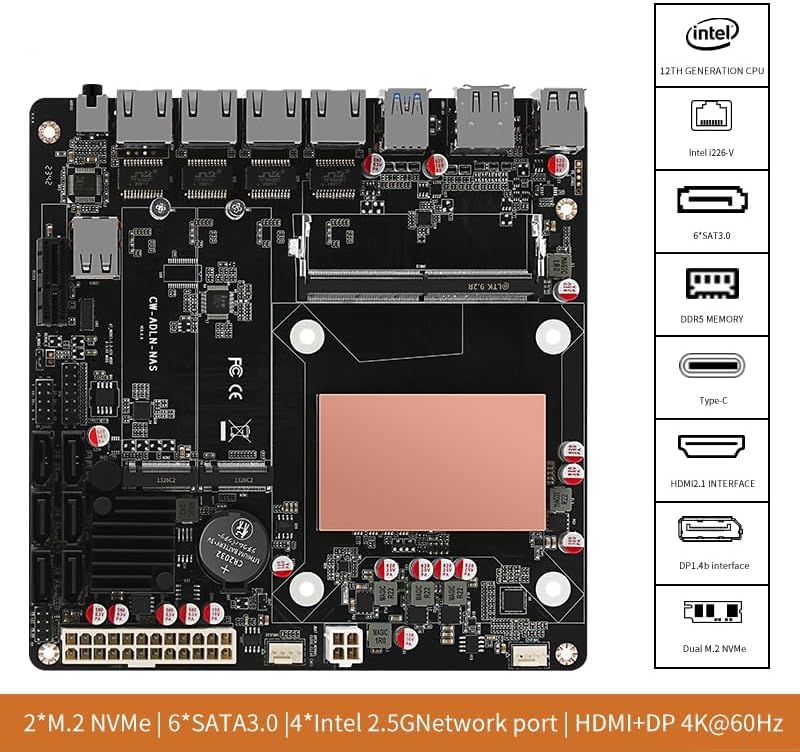 Amazon.com: 6 Bay NAS Motherboard N100 i3-N305 Mini ITX, 6xSATA3.0